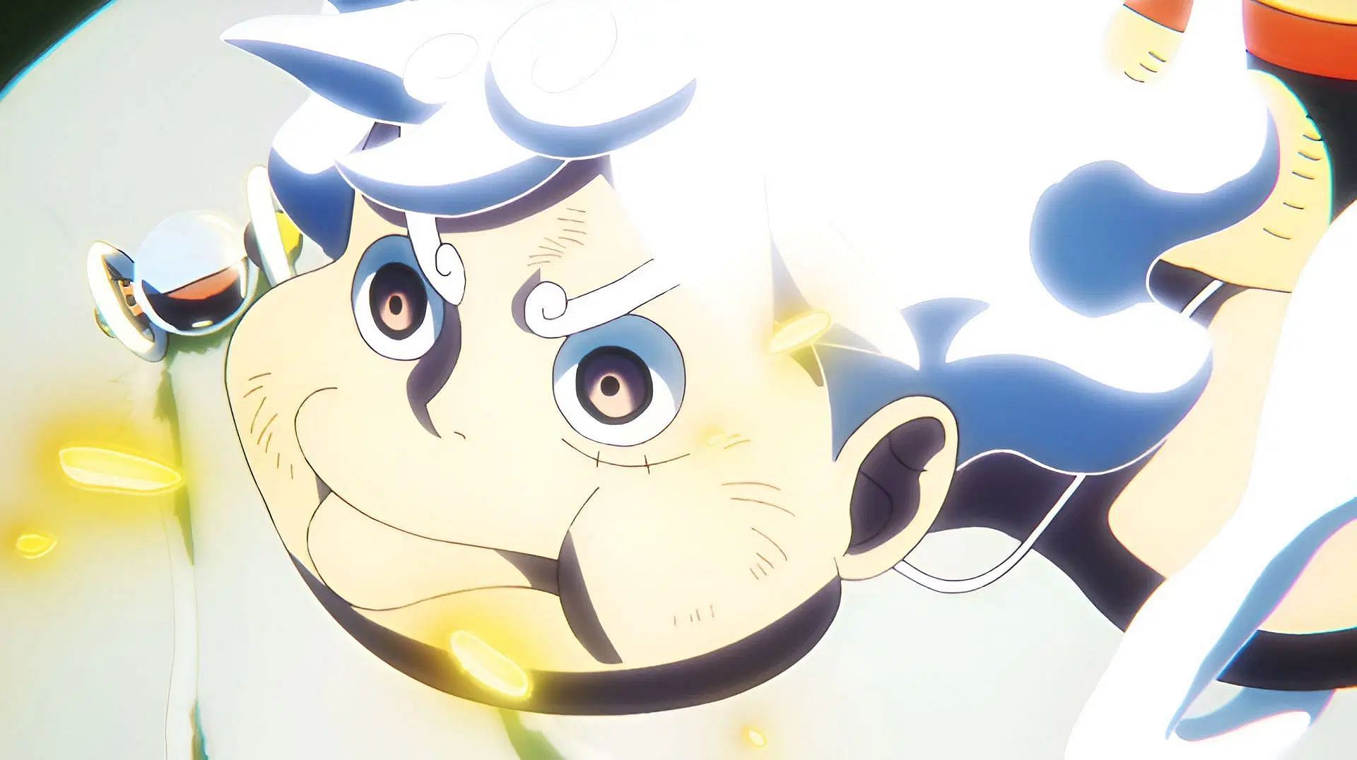 Luffy in his Gear 5 form as seen in the One Piece anime (Image via Toei Animation)